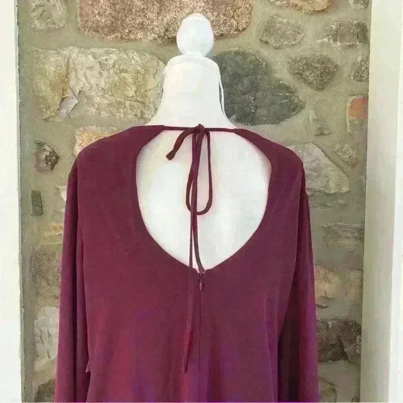 NWT Dress the Population Lillie Cape Sleeve Knit Jersey Mini Dress XXL Burgundy - Picture 11 of 16